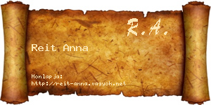 Reit Anna névjegykártya